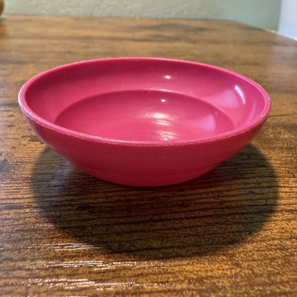 VTG Tupperware Toys Mini Party Play Set 3 in Cereal Bowl‎ Pink Retro Kitchen